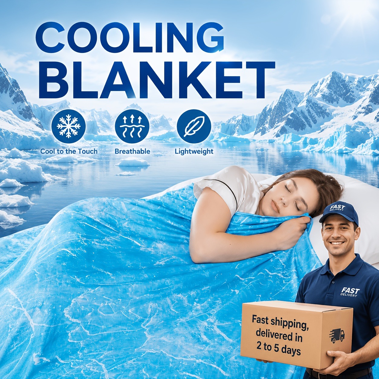 Cooling Blanket Hot Sleepers - 暑がりな方、寝汗に悩む方のための冷却ブランケット、両面冷感ベッドスロー、通気性のある肌に優しいカバー付きベッドスプレッド