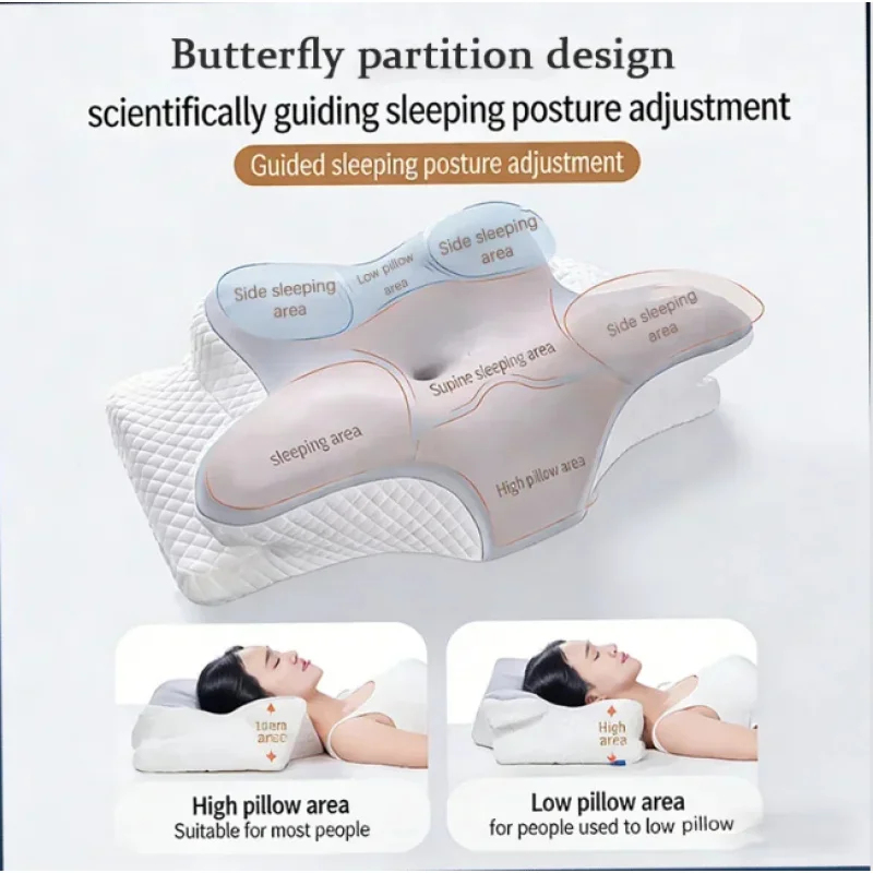 Memory Foam Orthopedic Pillow Neck Pain - 通気性冷却メモリーフォーム頸椎枕 夏用整形外科人間工学に基づいたネックケア枕 痛み緩和 全睡眠姿勢対応
