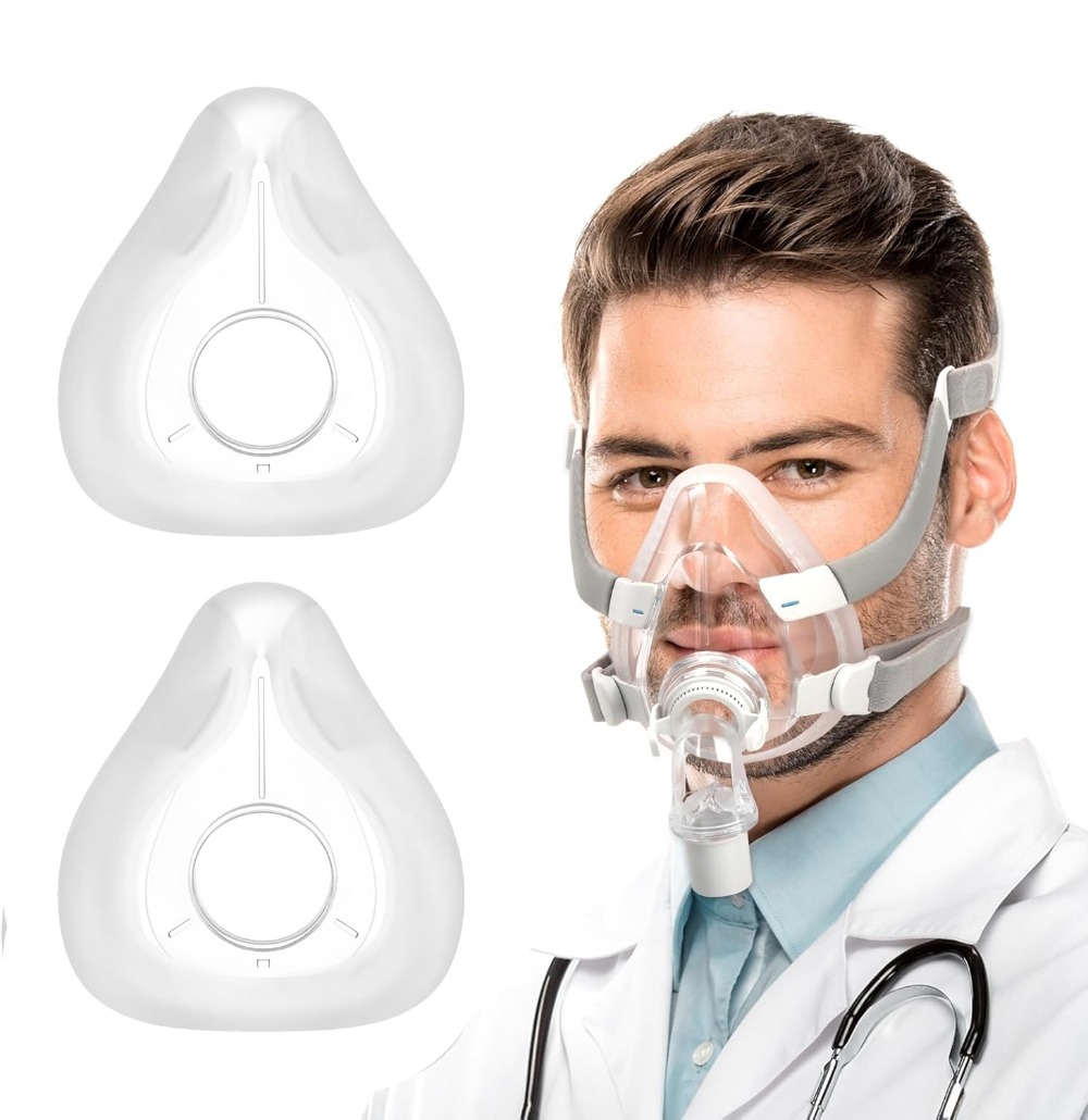 Anti Snore Contour Pillow - 再加工されたフェイスマスクと互換性のあるAirfit-F20シリコン交換用クッション,口と鼻を覆う完全なマスク,ソフト,1個