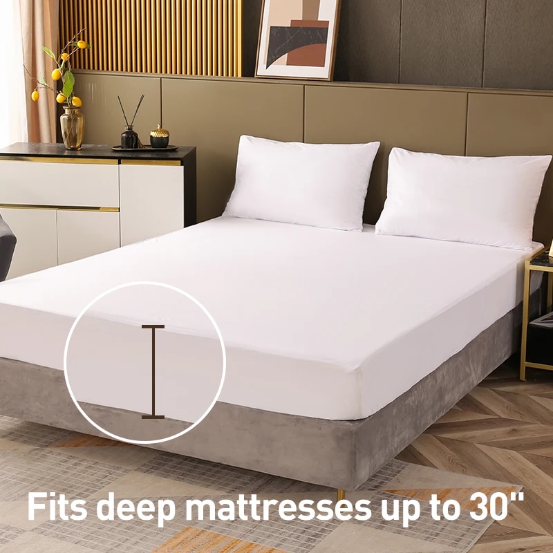Waterproof Mattress Protector Breathable - 防水マットレスプロテクター、通気性ノイズレスマットレストッパー、ベッドスムースジャージーマットレスカバー完全フィットシート