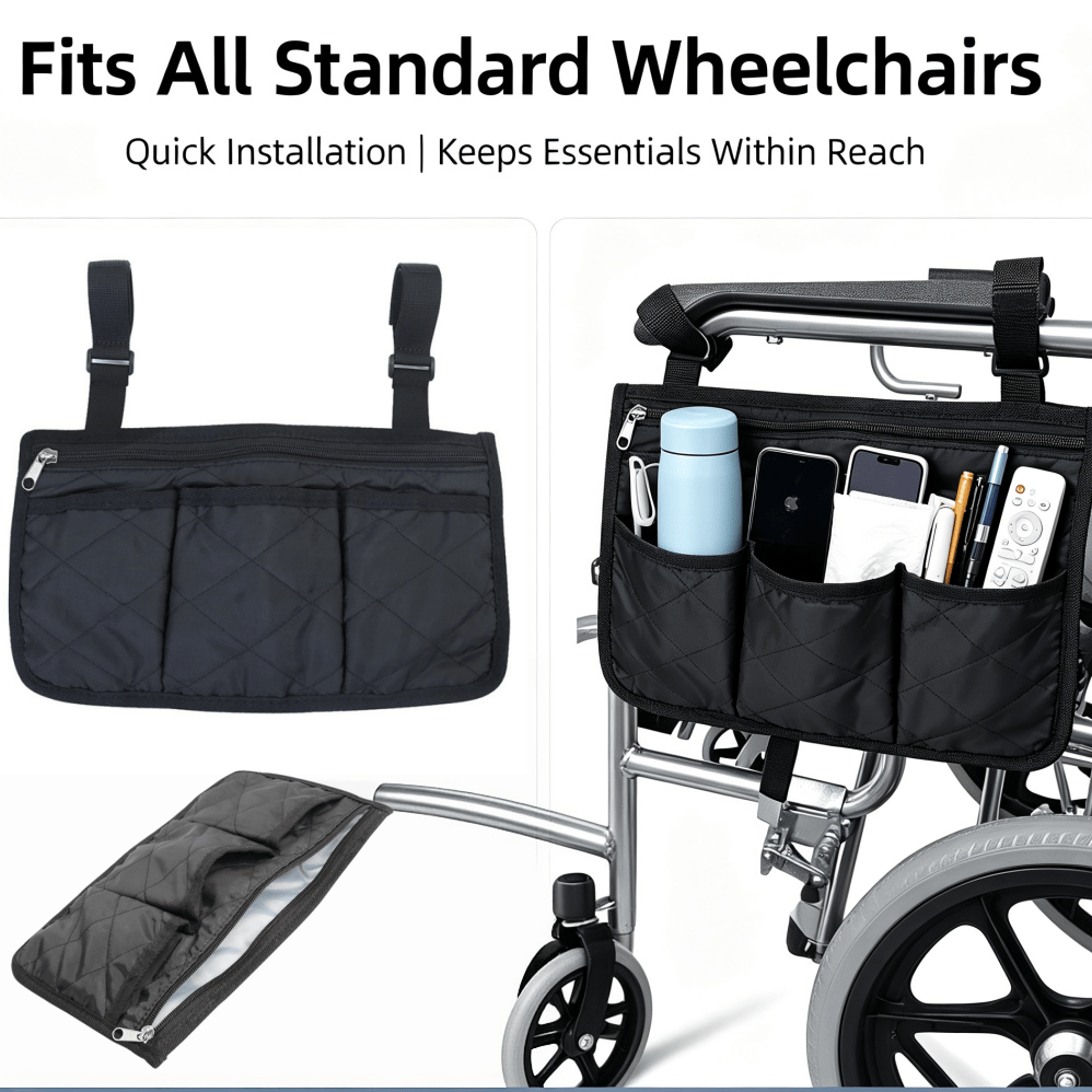 Storage & Organization - 多機能車椅子アームレストサイド収納バッグ、マルチポケット付き吊り下げ式ベビーカーバッグ、旅行の必需品、整理整頓に便利