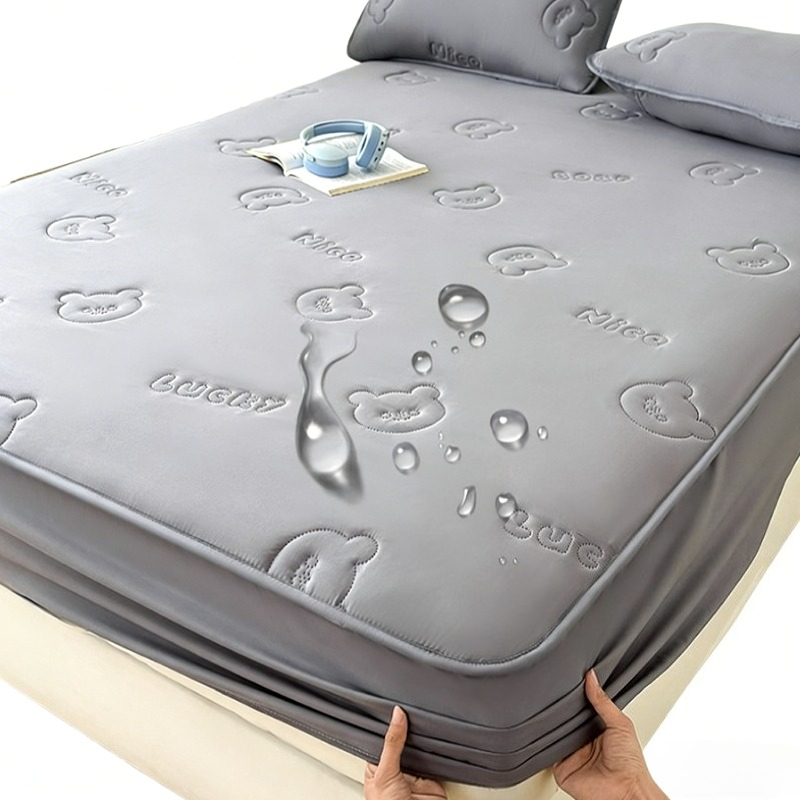 Waterproof Mattress Protector Breathable - 超音波キルティング加工クイーンサイズフィットシーツ防水キングマットレスプロテクター、伸縮性バンド付き、防ダニ、ソフトで通気性のあるベッドカバー