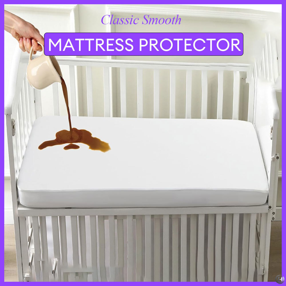 Waterproof Mattress Protector Breathable - ベビーベッド用マットレスプロテクター1枚、滑らかで防水性のあるマットレスカバー、洗濯可能な防ダニベッドカバー
