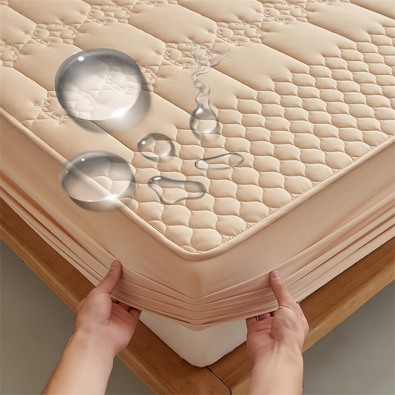 Waterproof Mattress Protector Breathable - 100% 防水マットレスプロテクター通気性ソフト 3D エアファブリックマットレスカバースムーズソフト低刺激性ノイズレスベッドカバー
