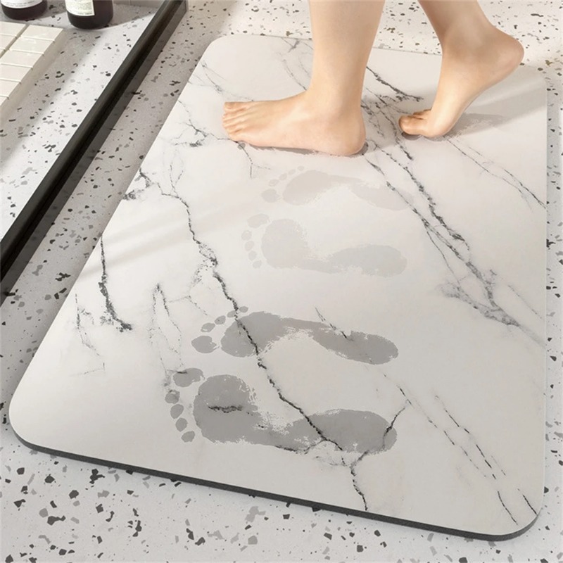 Quick Dry Diatomite Bath Mat - 1pc バスルームラグ洗えるバスマット珪藻土石 PU フロアマットノンスリップ速乾パッド多目的玄関マット家庭用品