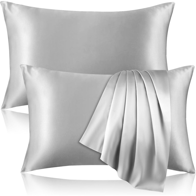 Satin Silk Pillowcase Hair Skin - 2枚組 サテンシルク枕カバー、髪と肌に優しい、コーラル枕カバー、標準サイズ、超柔らかい枕カバーセット