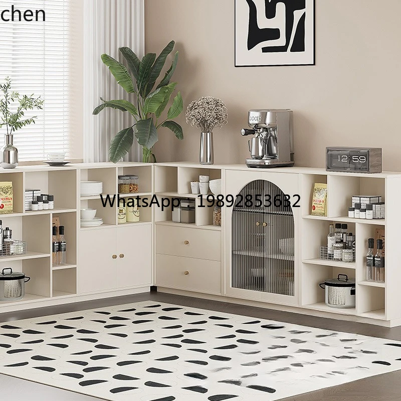 Kitchen - i7 クリームウィンドコンビネーションミールサイドロッカーキッチン収納ティーコーヒーサイドキャビネット