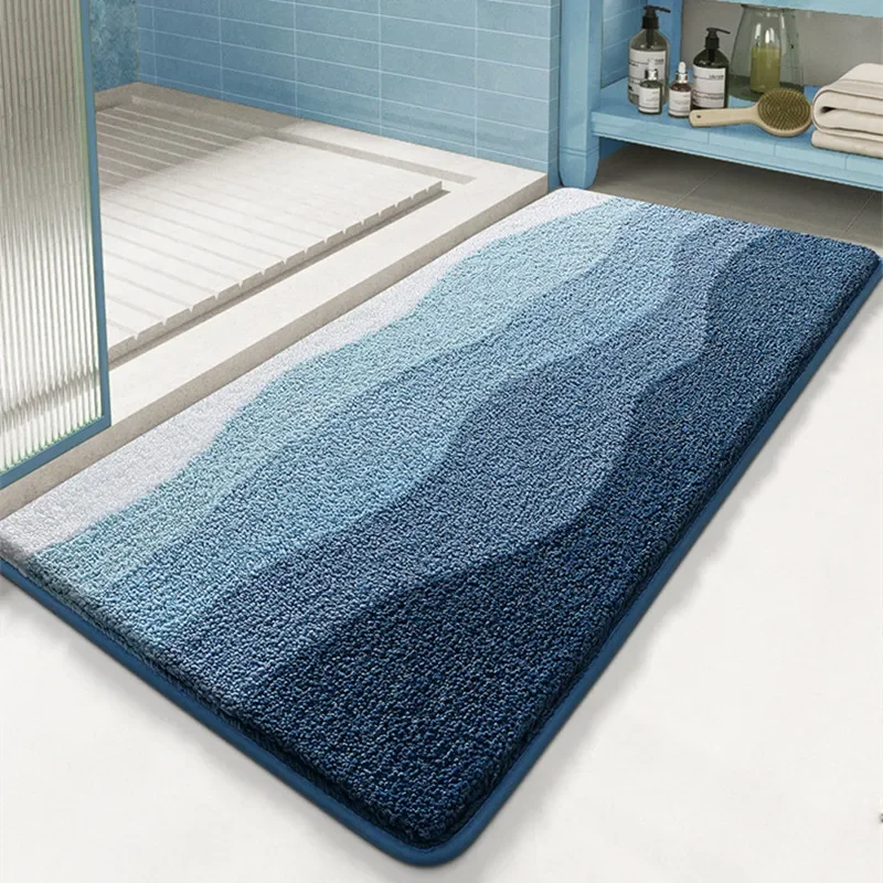 Quick Dry Diatomite Bath Mat - ヨーロッパの高級バスマット、超ソフト&厚みのあるマイクロファイバー、高吸収性、速乾性、滑り止めバスルームラグ、家の装飾カーペット