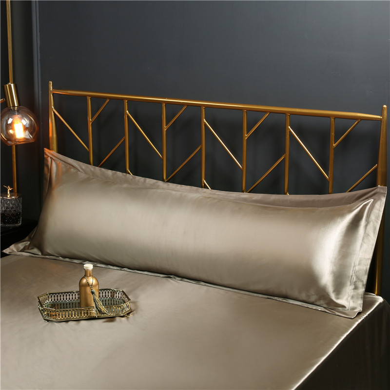 Satin Silk Pillowcase Hair Skin - 48x150cm フェイクシルクサテン枕カバー 長方形 ダブルサイズ ロング枕カバー ベッド用