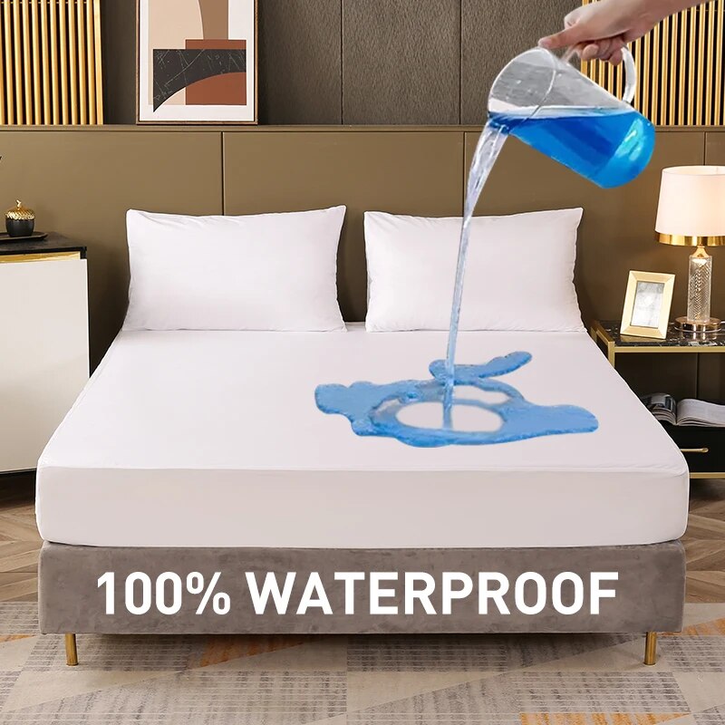 Waterproof Mattress Protector Breathable - フィットシートベッドカバー,単色マットレスプロテクター,ベッドカバー,寝室,ゲストルーム