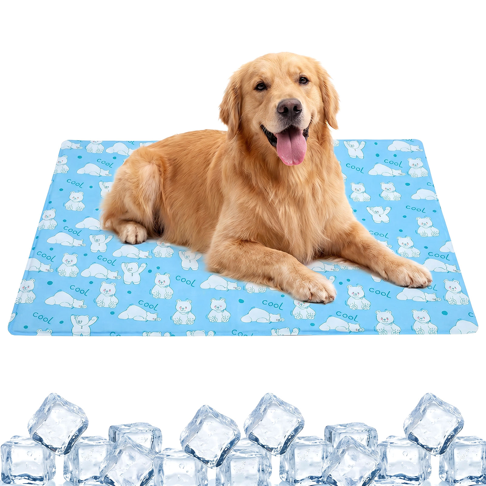 Cooling Blanket Hot Sleepers - 犬用冷却マット、アイスジェル入り、水を加えるタイプ、ペット用冷感寝具マット、小型犬、中型犬、大型犬、猫用