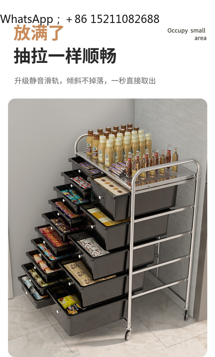 Storage & Organization - SCYモバイルチェスト引き出し化粧品収納キャビネット リビングルーム 寝室 スナック用 ブラックロッカー