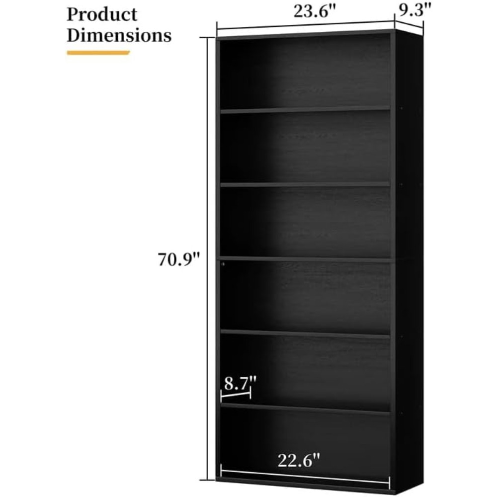 6段オープンブックケース、高さ70.6インチのディスプレイシ - Storage & Organization のレビューと価格