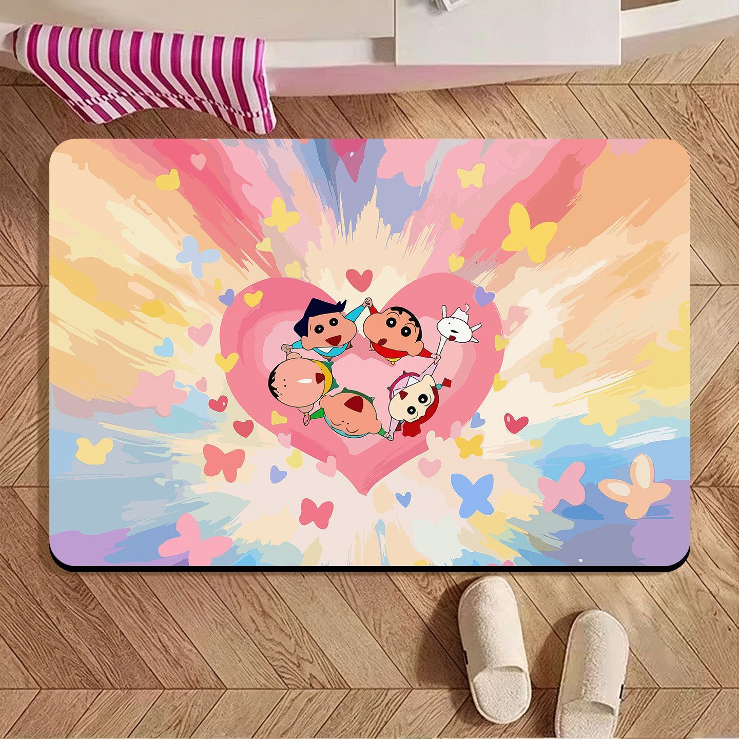 クレヨンしんちゃん 不規則形状バスマット、漫画柄吸水性滑り止 - Quick Dry Diatomite Bath Mat のレビューと価格