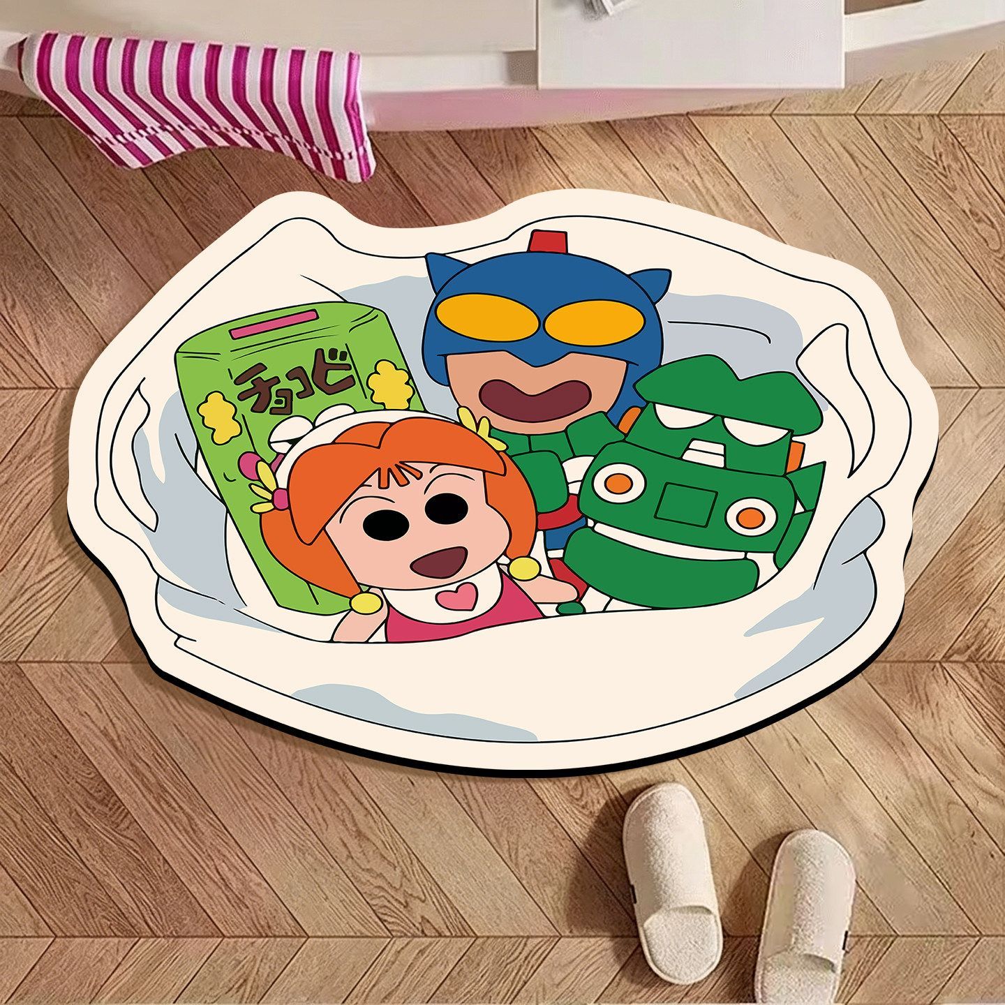 クレヨンしんちゃん 不規則形状バスマット、漫画柄吸水性滑り止 - Quick Dry Diatomite Bath Mat のレビューと価格