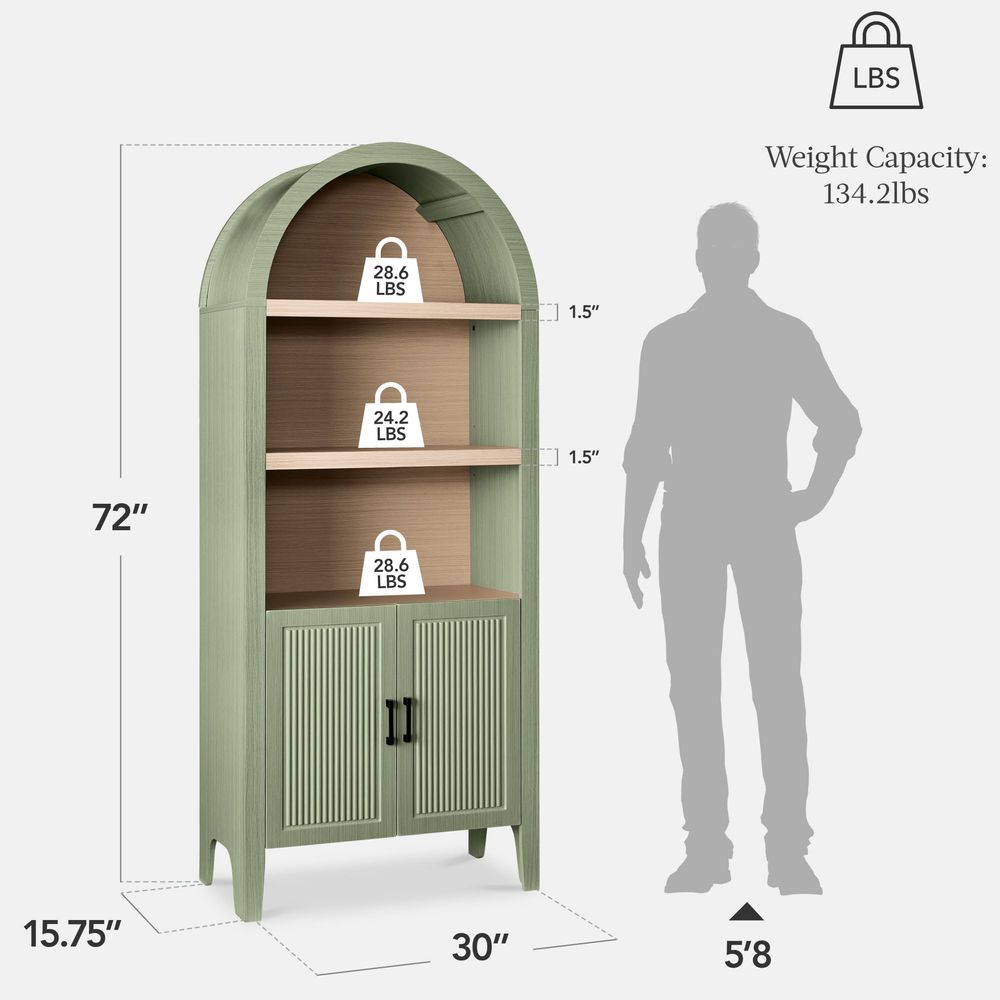 71インチの背の高いアーチ型キッチンパントリー、モダンファー - Storage & Organization のレビューと価格