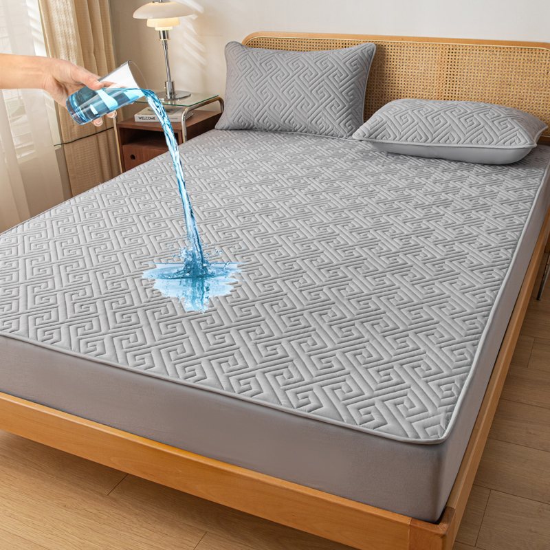 防水マットレスカバー 1枚 格子柄フィットシーツ マットレス - Waterproof Mattress Protector Breathable のレビューと価格