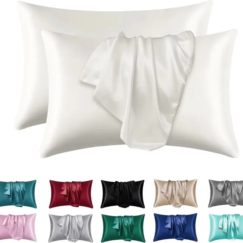 1/2枚入り サテンシルク枕カバー 髪と肌に優しい コーラル - Satin Silk Pillowcase Hair Skin のレビューと価格