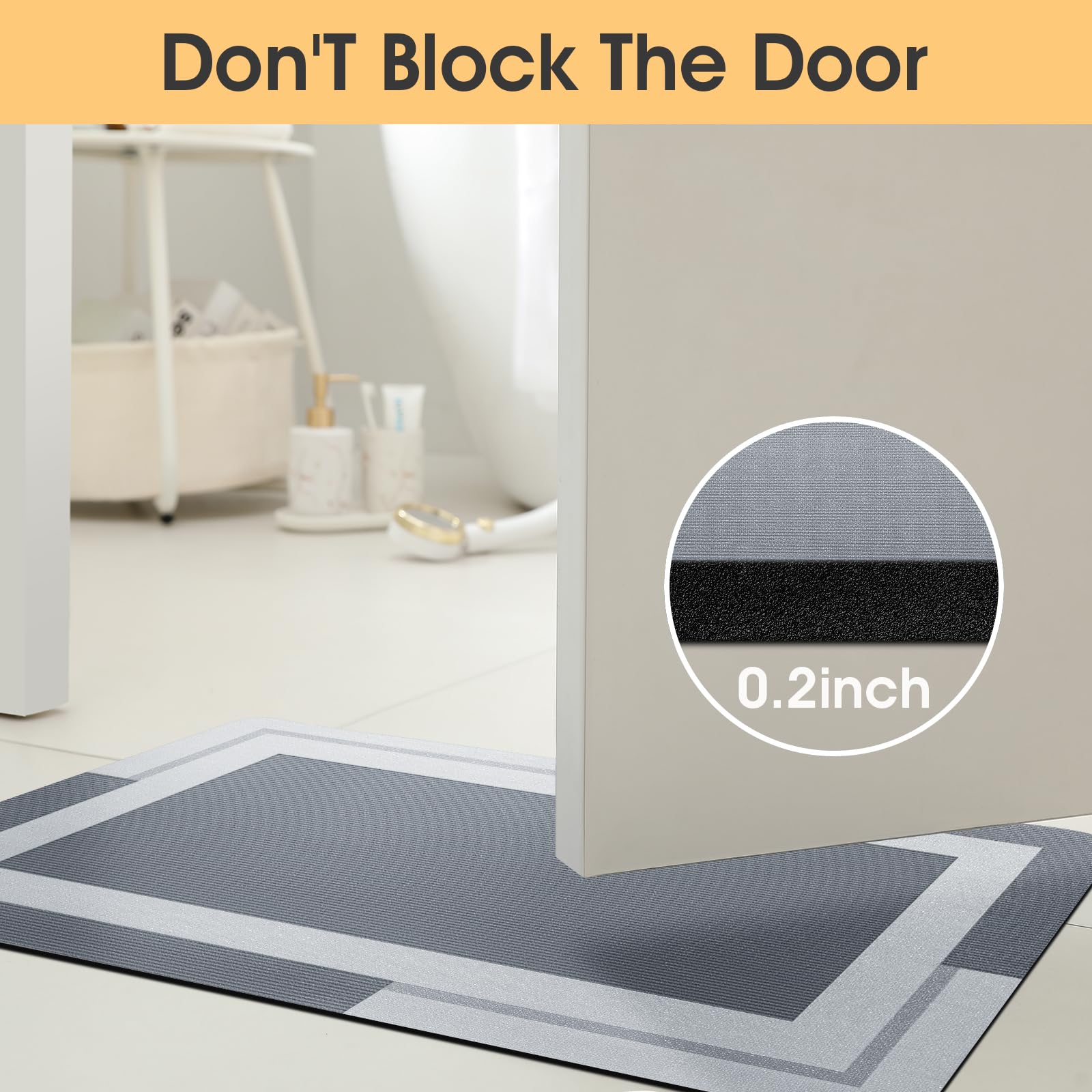 VIKAMAバスルームランナーラグ、滑り止めゴム裏地付き、速 - Quick Dry Diatomite Bath Mat のレビューと価格