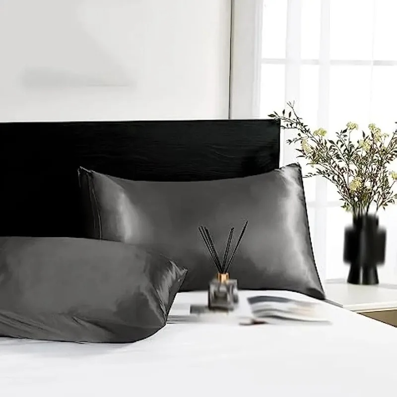 髪と肌のためのサテンシルク枕カバー、コーラル枕カバー標準サイ - Satin Silk Pillowcase Hair Skin のレビューと価格
