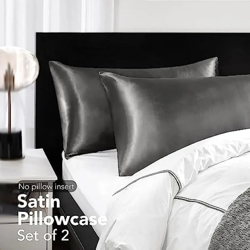 髪と肌のためのサテンシルク枕カバー、コーラル枕カバー標準サイ - Satin Silk Pillowcase Hair Skin のレビューと価格