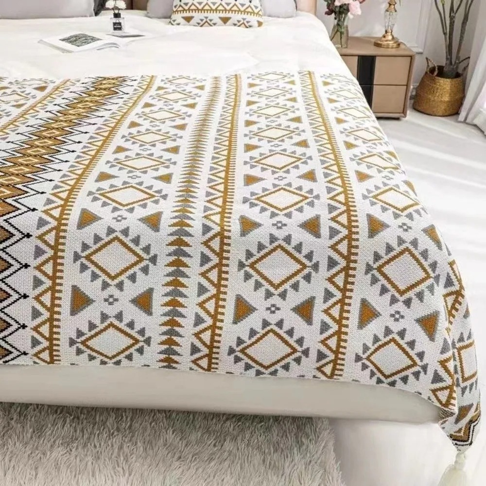 ヴィンテージ風チャンキーニットボホスローケット、柔らかなタッ - Boho Throw Blanket Fringe のレビューと価格