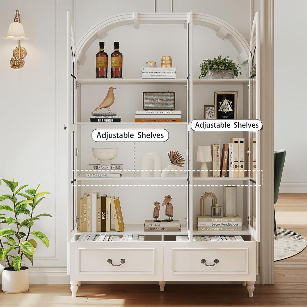 高さ70.8インチのアーチ型キッチンパントリーキャビネット、 - Kitchen のレビューと価格