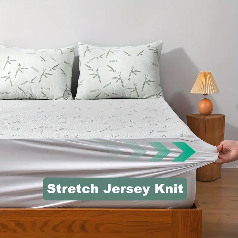1pc 竹マットレスプロテクター、通気性と冷却マットレスカバ - Waterproof Mattress Protector Breathable のレビューと価格