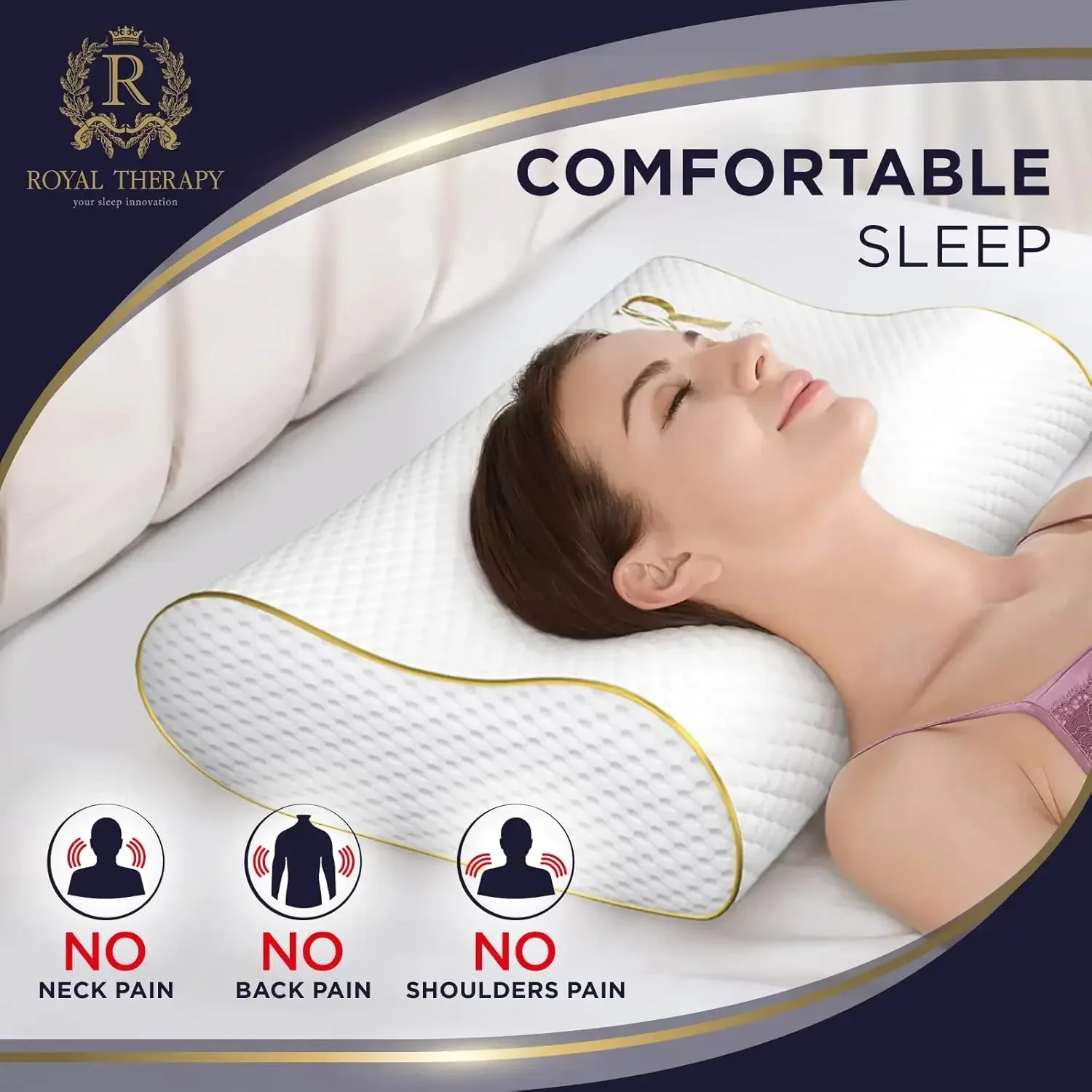 2個セット クイーンサイズ メモリーフォーム枕、頸椎サポート - Memory Foam Orthopedic Pillow Neck Pain のレビューと価格