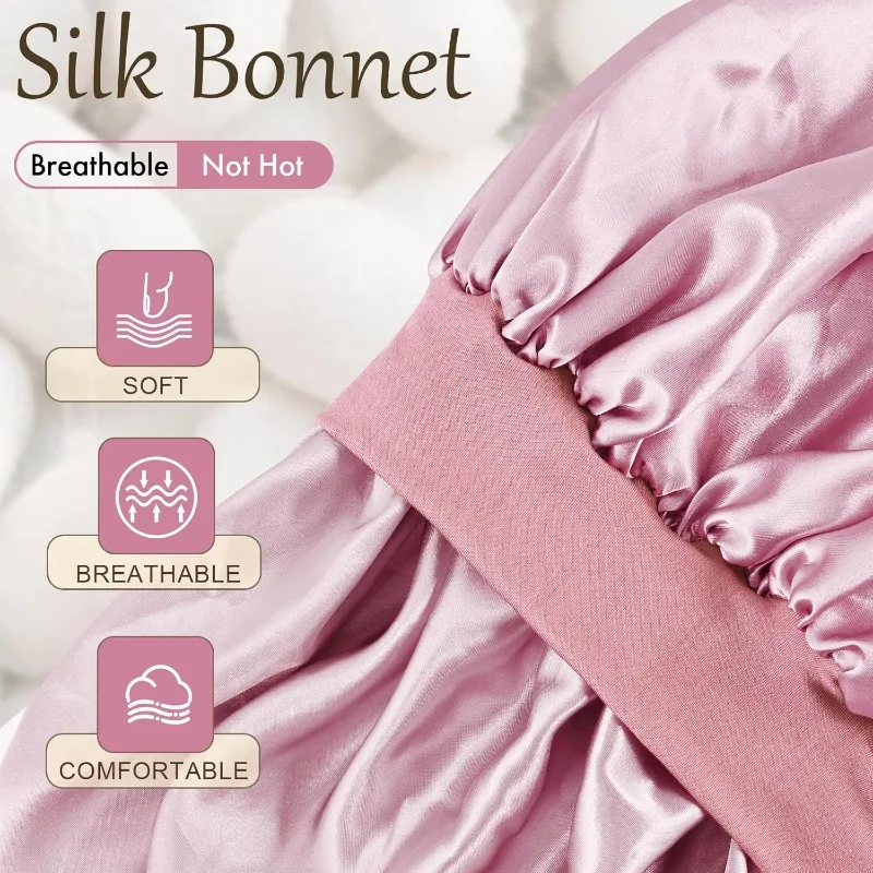 2個入りシルク枕カバー＆サテンボンネットセット シルクヘア＆ - Satin Silk Pillowcase Hair Skin のレビューと価格