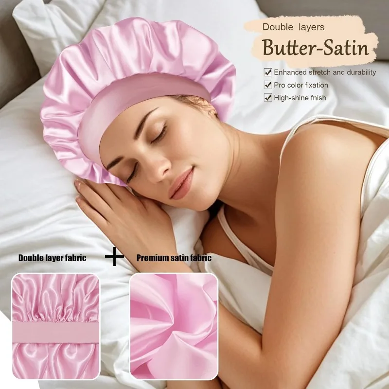 2個入りシルク枕カバー＆サテンボンネットセット シルクヘア＆ - Satin Silk Pillowcase Hair Skin のレビューと価格