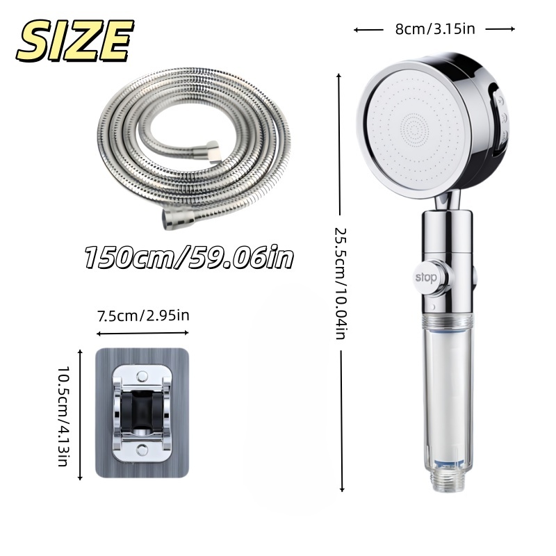 可視フィルター窓付き高圧節水ハンドヘルドシャワー 3モード  - High Pressure Shower Head Handheld のレビューと価格