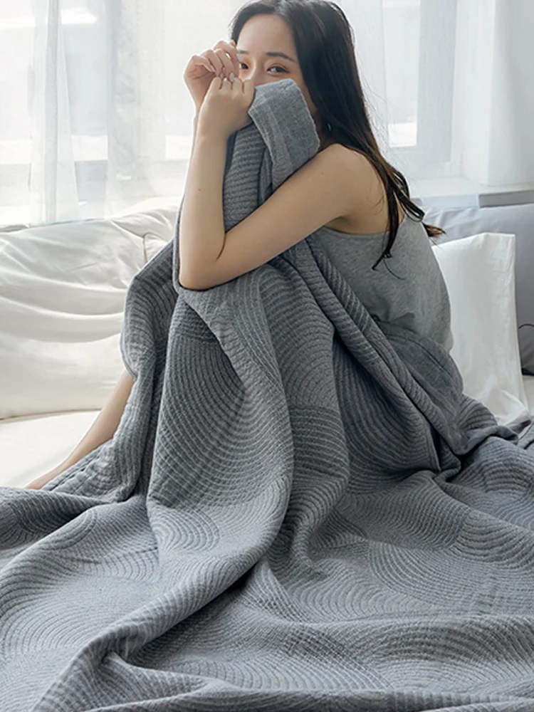 ダブルベッド用キルト 夏用コットンモスリンスローケット ベッ - Muslin Cotton Bedspread のレビューと価格