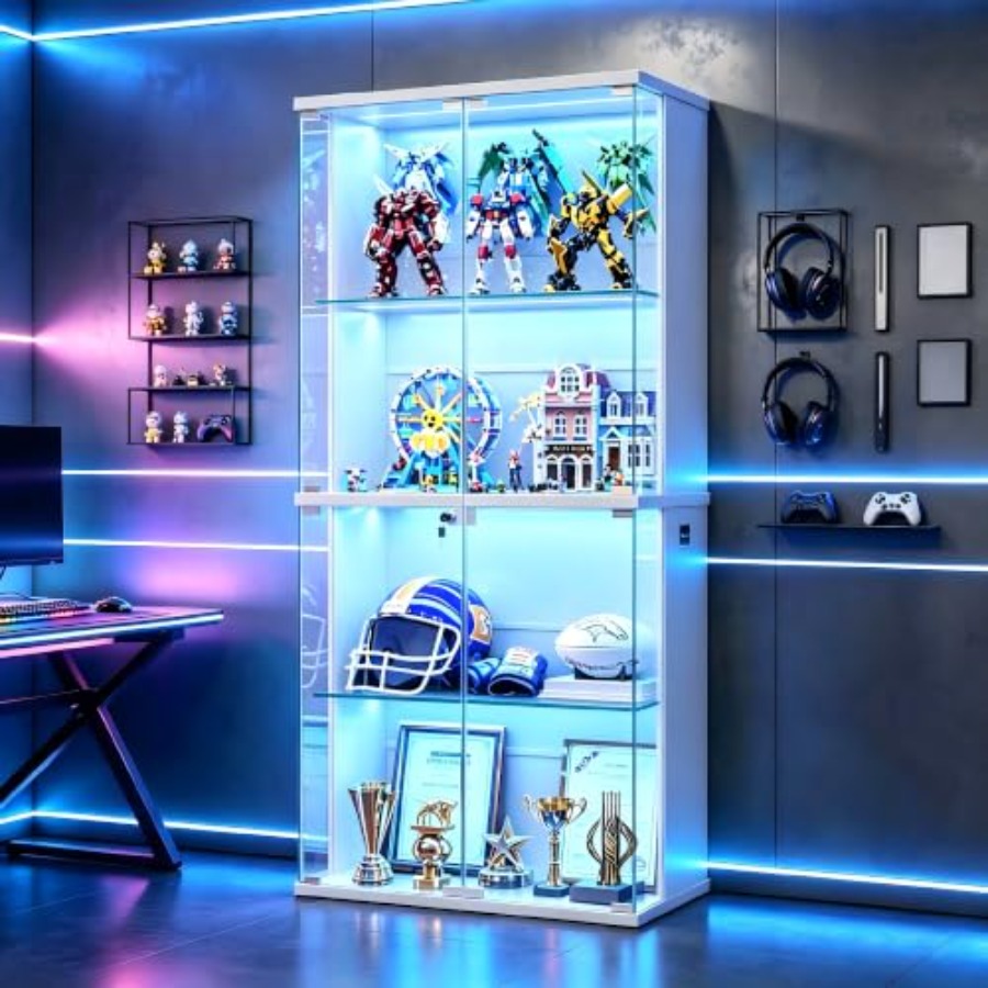 66インチガラスディスプレイキャビネット（コレクション、おも - Storage & Organization のレビューと価格