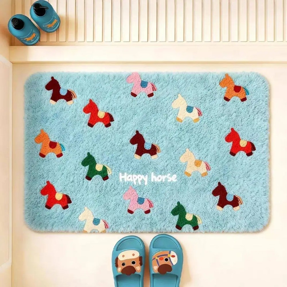 VIKAMA 滑り止め馬干支柄洗えるバスマット吸水速乾浴室入 - Quick Dry Diatomite Bath Mat のレビューと価格