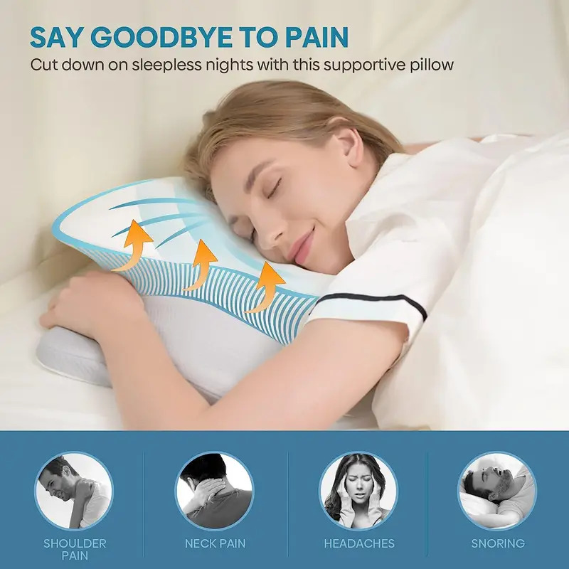 無臭整形外科枕 首と肩の痛み用 メモリーフォームネックピロー - Memory Foam Orthopedic Pillow Neck Pain のレビューと価格