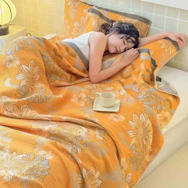 6層モスリンブランケット クイーンサイズ、軽量サマーコットン - Muslin Cotton Bedspread のレビューと価格