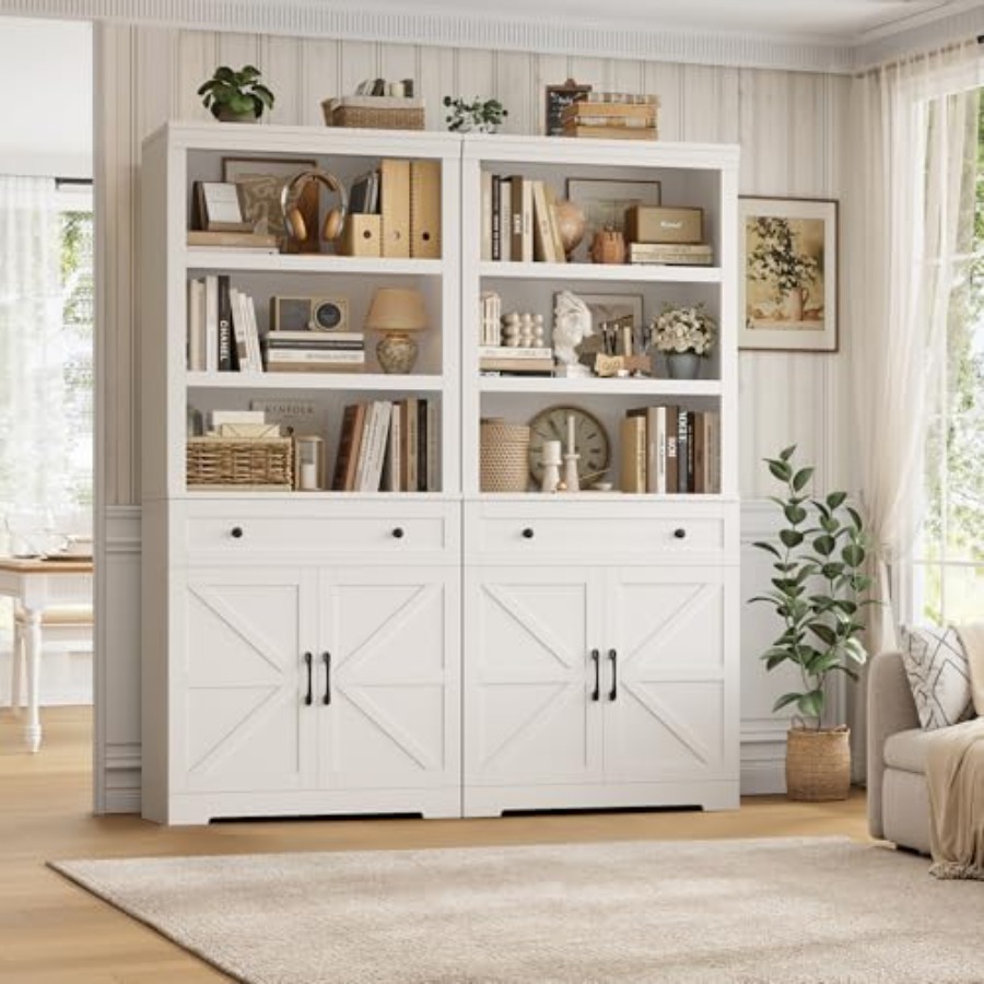 リビングルーム用72H収納付き本棚、エスプレッソブラウンのエ - Storage & Organization のレビューと価格