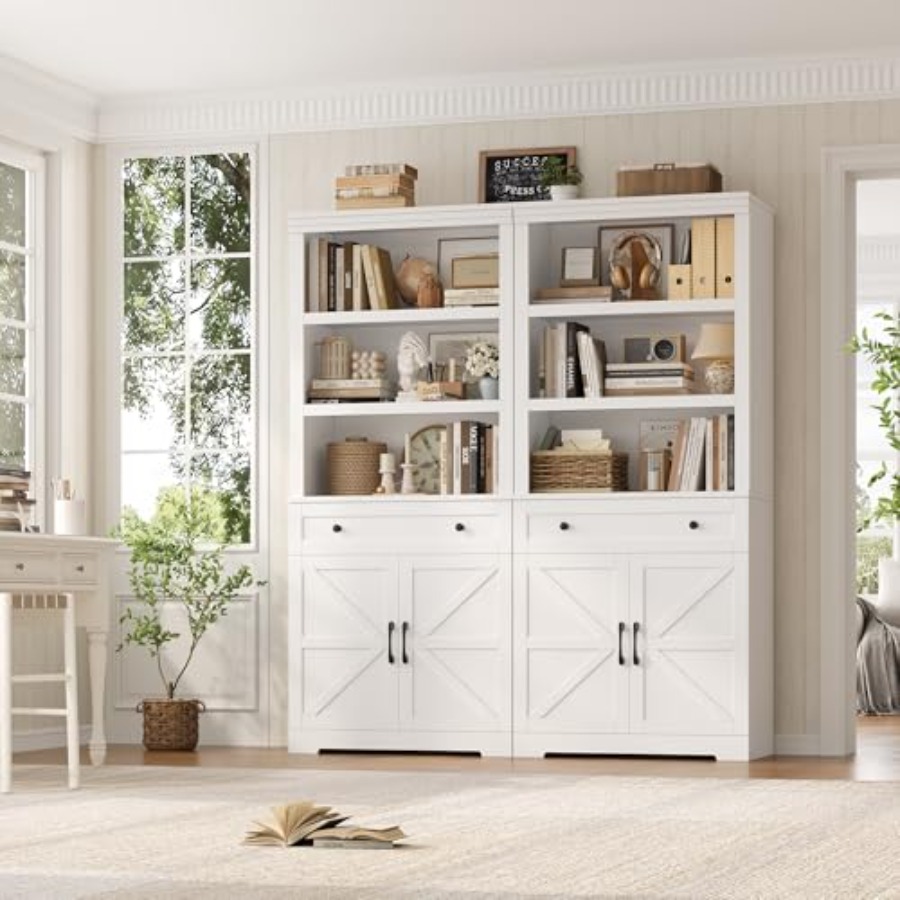 リビングルーム用72H収納付き本棚、エスプレッソブラウンのエ - Storage & Organization のレビューと価格
