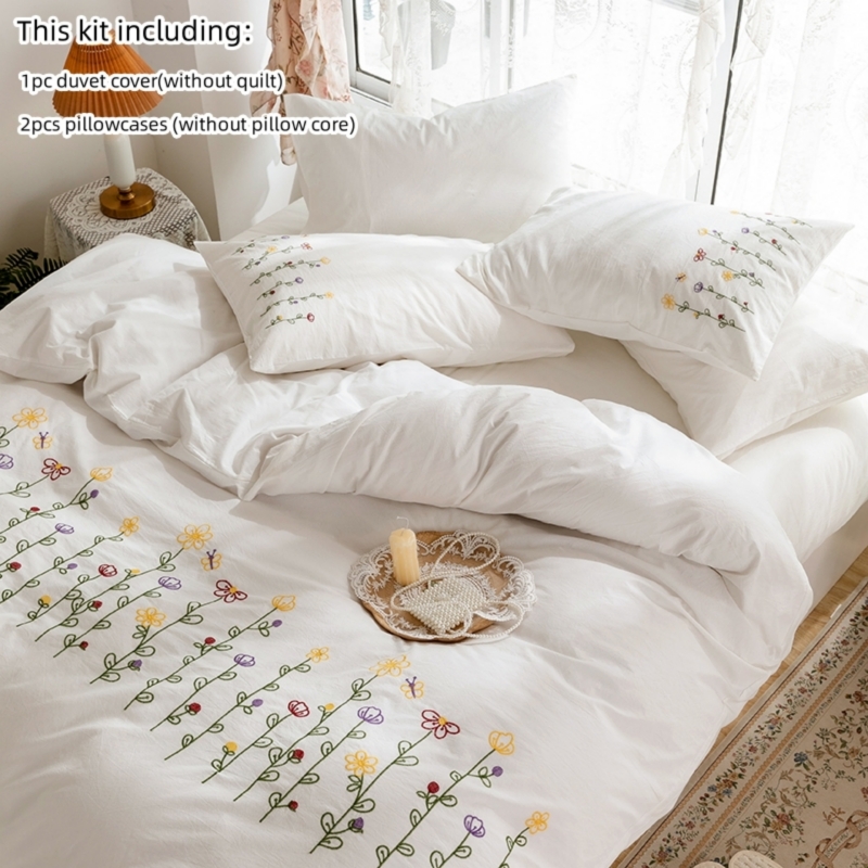 フレッシュフラワープリントの寝具セット,掛け布団カバー1枚, - Aesthetic Floral Duvet Cover のレビューと価格