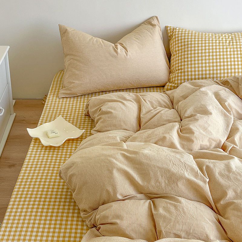 ジッパー付き羽毛布団カバーセット,市松模様のフラットシート, - Duvet Cover Sets With Zipper のレビューと価格