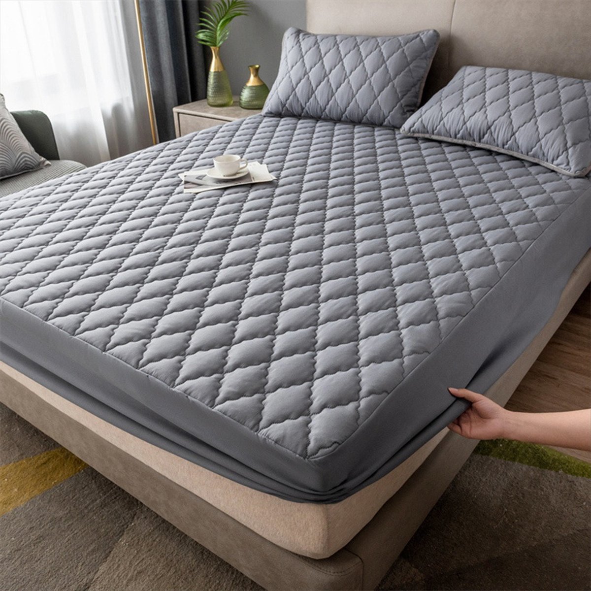 防水加工済みフィットシーツ、マットレスパッド、柔らかいマイク - Waterproof Mattress Protector Breathable のレビューと価格