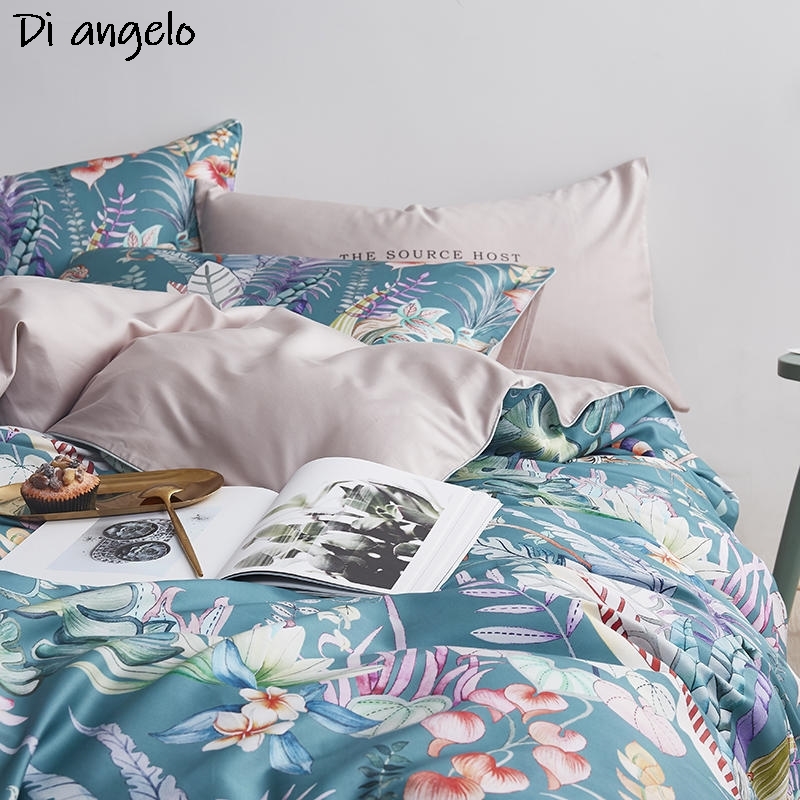 600TC 4点セット エジプト綿 花鳥デジタルプリント寝具 - Aesthetic Floral Duvet Cover のレビューと価格