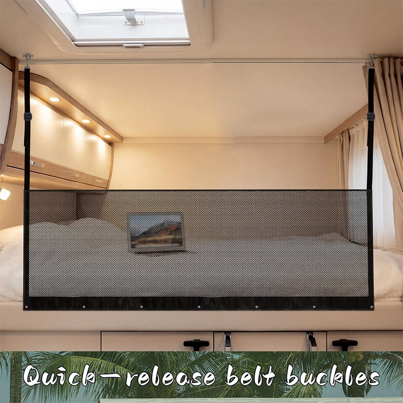 RV二段ベッド用安全ネット、落下防止、金具付き、調節可能なネ - Bedding のレビューと価格