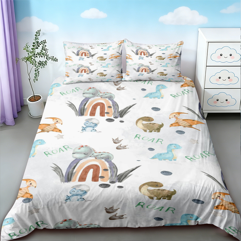 布団カバーかわいい恐竜キングクイーンかわいい漫画ワイルドディ - Bedding のレビューと価格