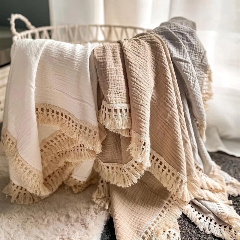 赤ちゃん用コットンモスリンブランケット,新生児用ブランケット - Muslin Cotton Bedspread のレビューと価格