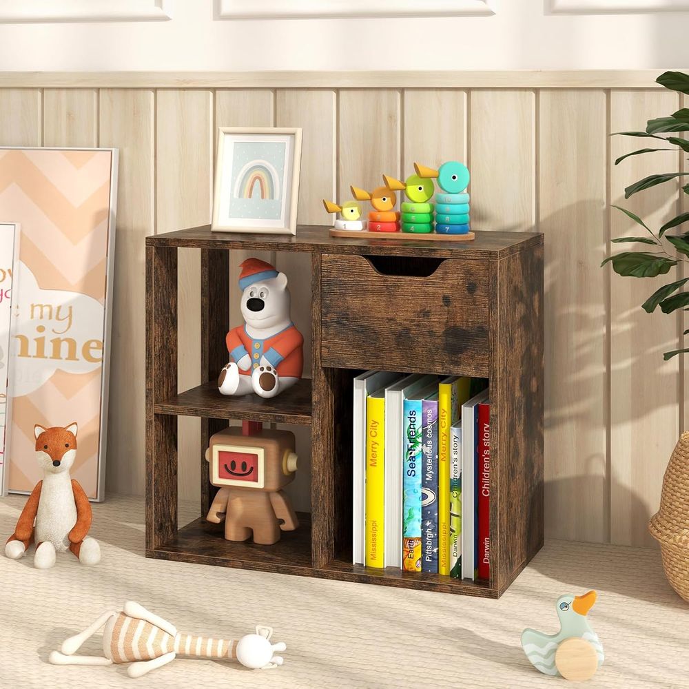 コンパクトなスペース向け3段木製キューブ型本棚 - 家庭用オ - Storage & Organization のレビューと価格