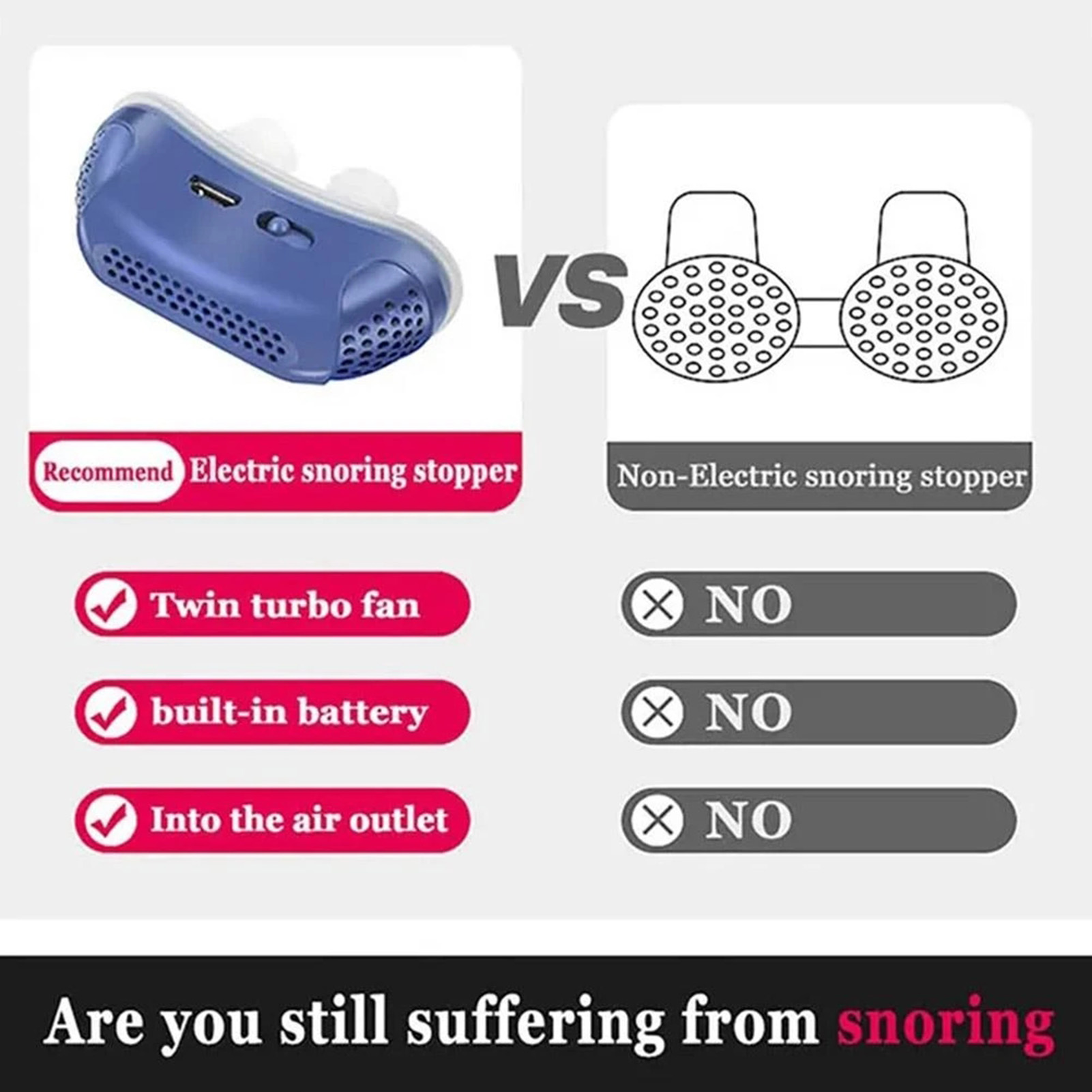 いびき防止シリコンノーズストッパーいびきツールダブルボルテッ - Anti Snore Contour Pillow のレビューと価格