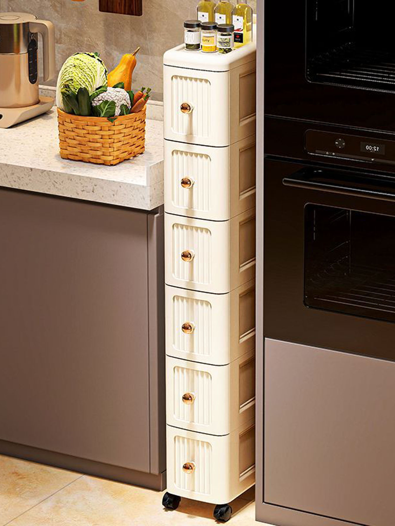 幅15CMの隙間収納キャビネット – キッチン冷蔵庫やテーブ - Kitchen のレビューと価格