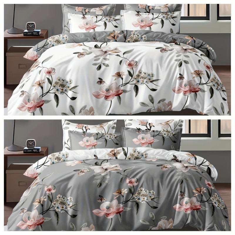 2/3ピース グリーンフローラル布団カバーセット クイーンサ - Aesthetic Floral Duvet Cover のレビューと価格